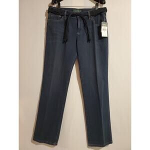 Lauren Ralph Lauren NWT Boyfriend Fit Dark Wash Belted Denim Jeans Womens Size 6